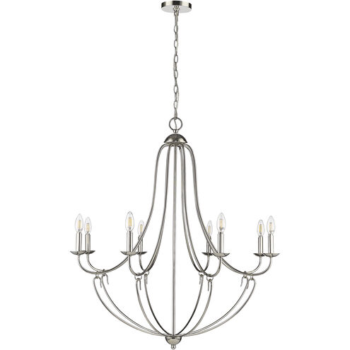 Eisley 8 Light 36 inch Polished Nickel Chandelier Ceiling Light